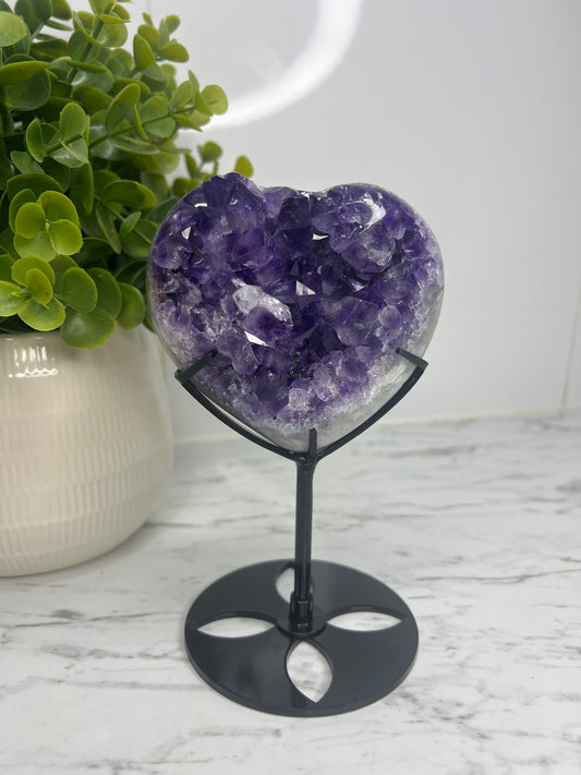 Amethyst & Agate Heart