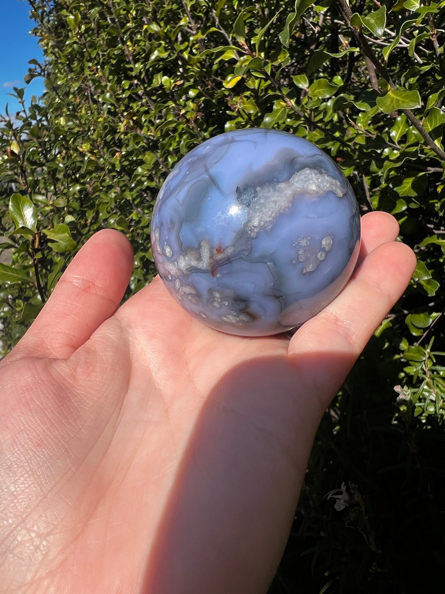 Blue Flower Agate Sphere