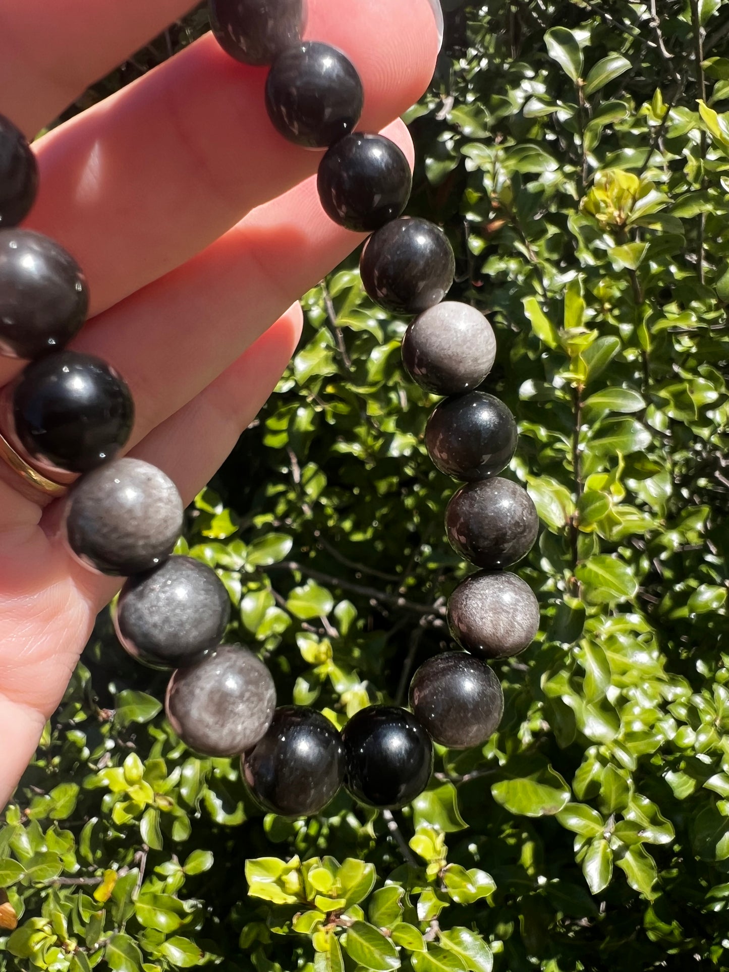 Silver Sheen Obsidian Bracelet
