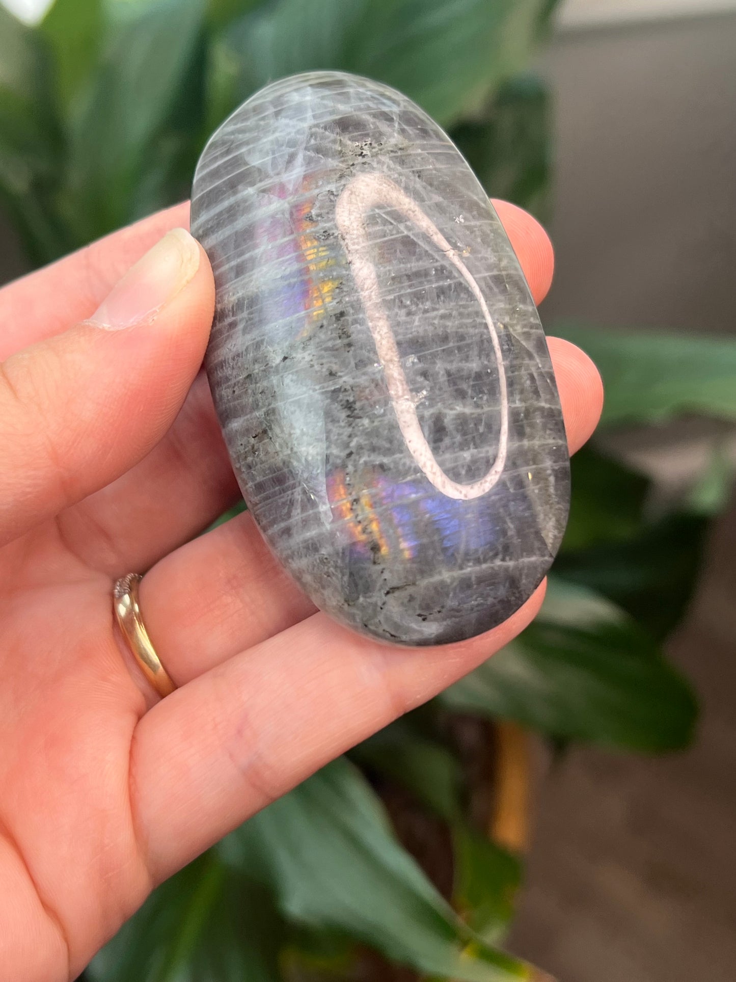 Labradorite Palmstone- Purple