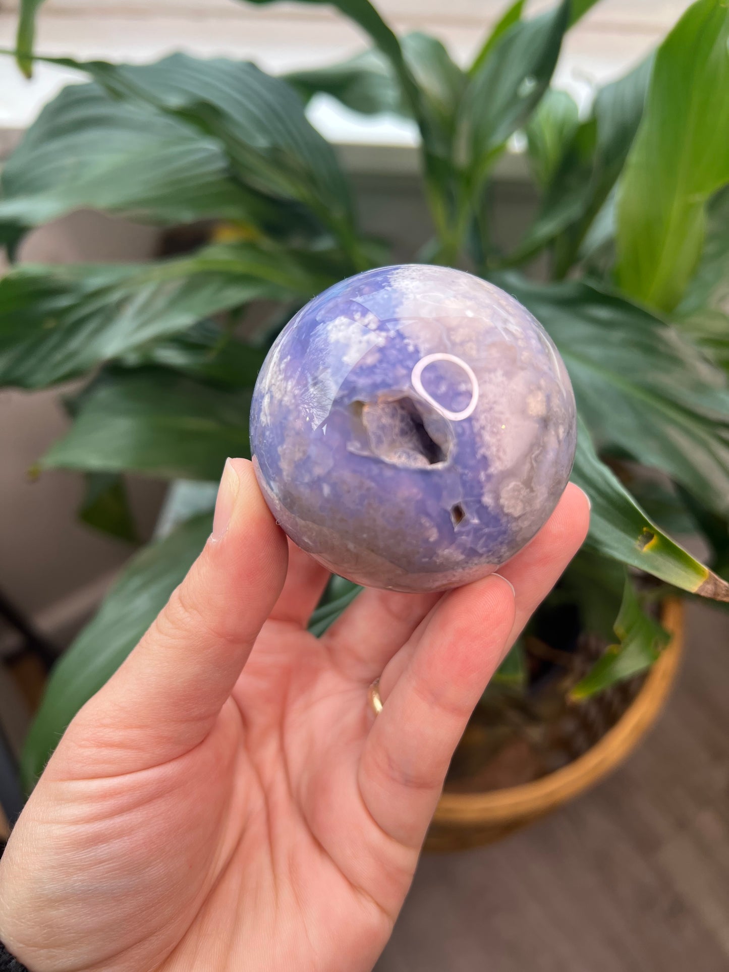 Blue Flower Agate Sphere