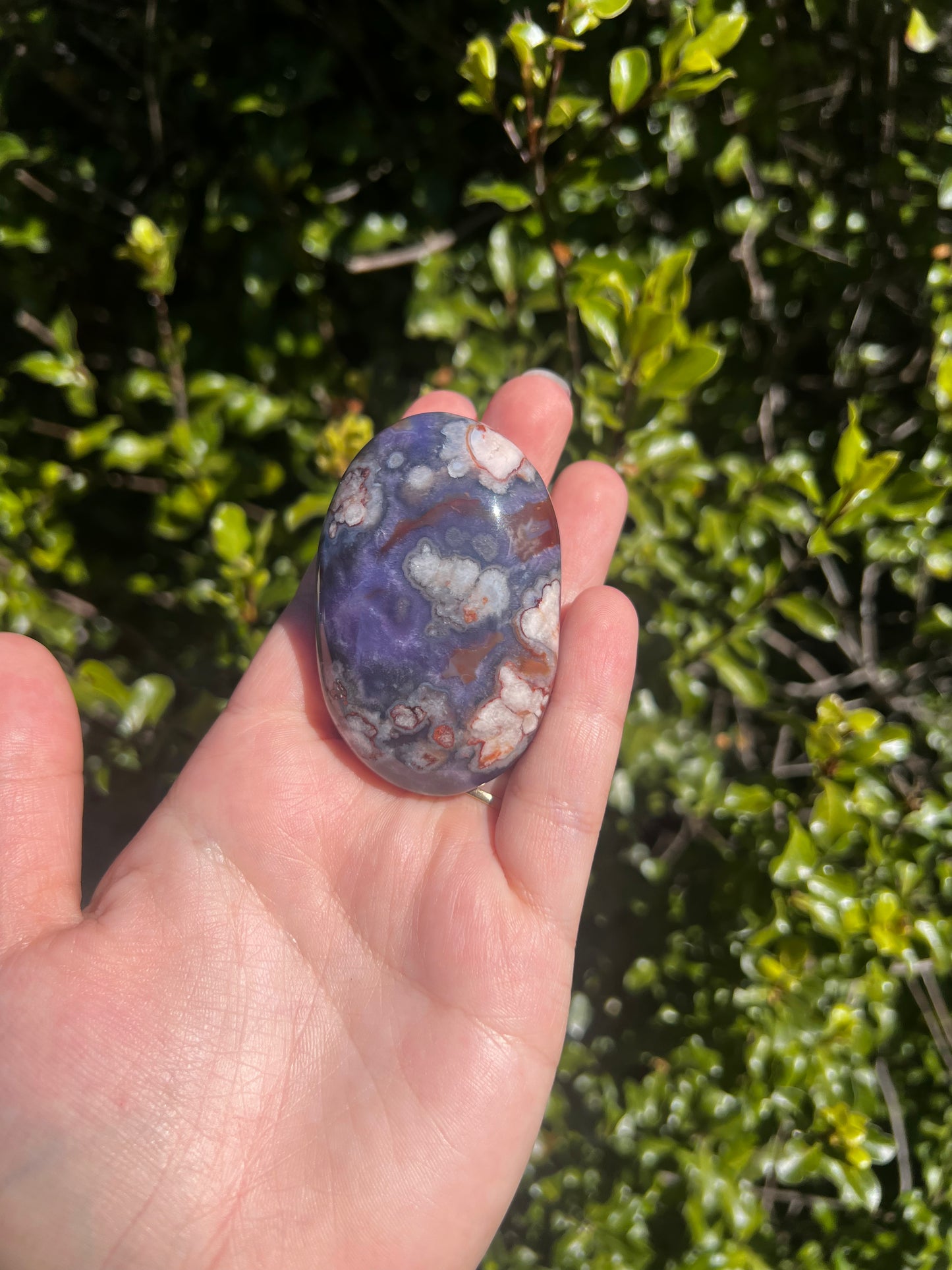 Blue Flower Agate Palmstone