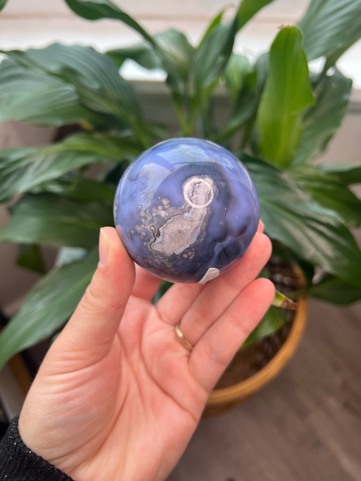 Blue Flower Agate Sphere
