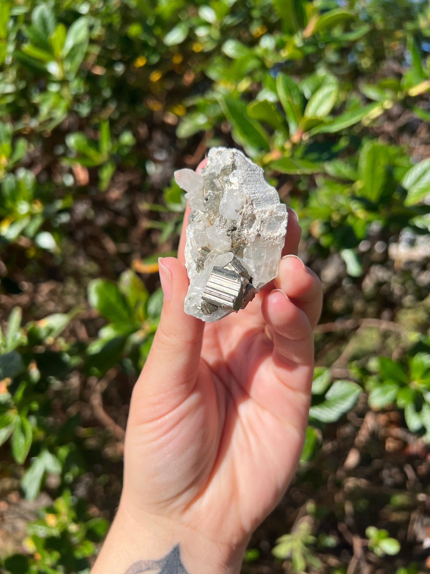 Clear Quartz & Pyrite Cluster