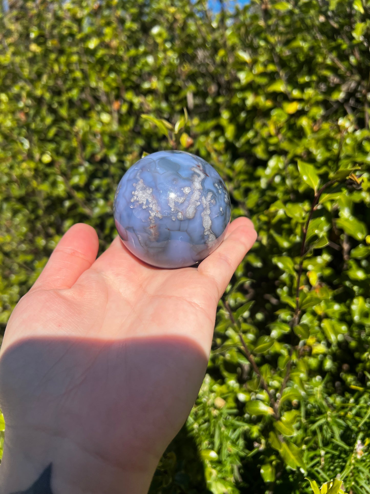 Blue Flower Agate Sphere