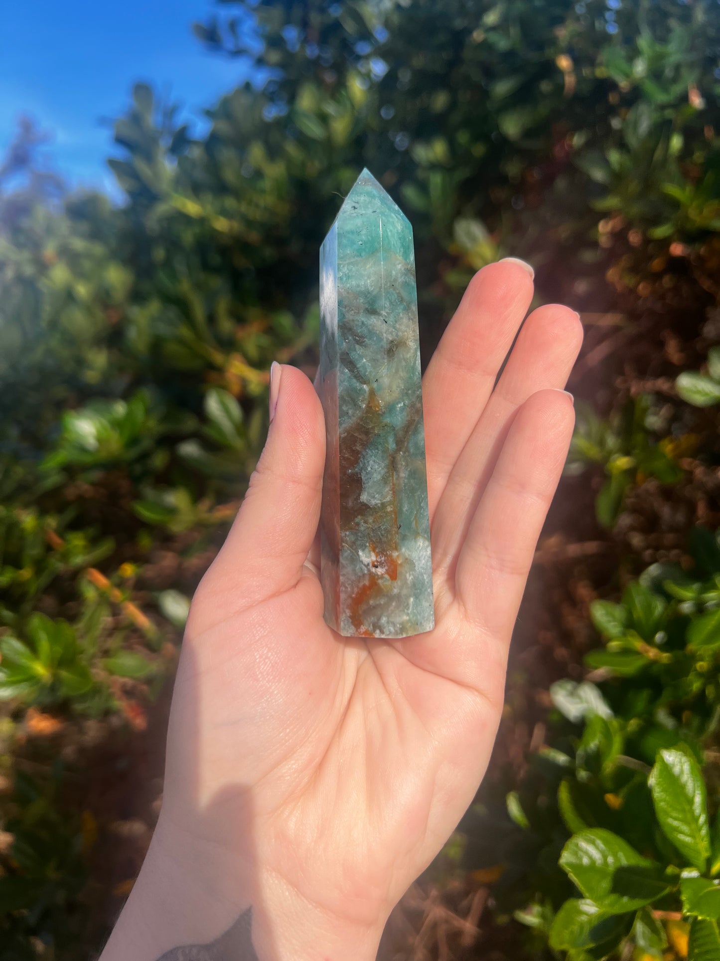 Smokey Amazonite Tower + Carnelian