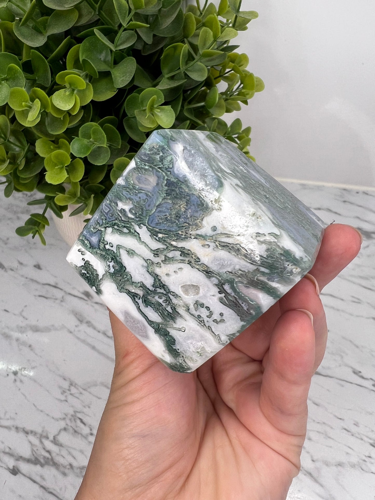 Moss Agate Cube