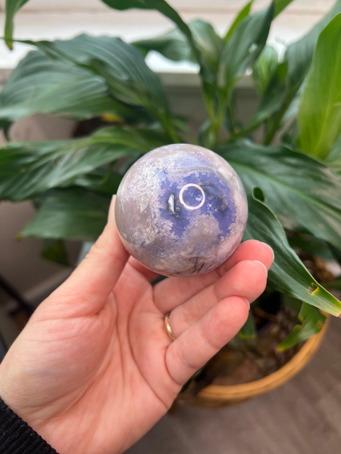 Blue Flower Agate Sphere