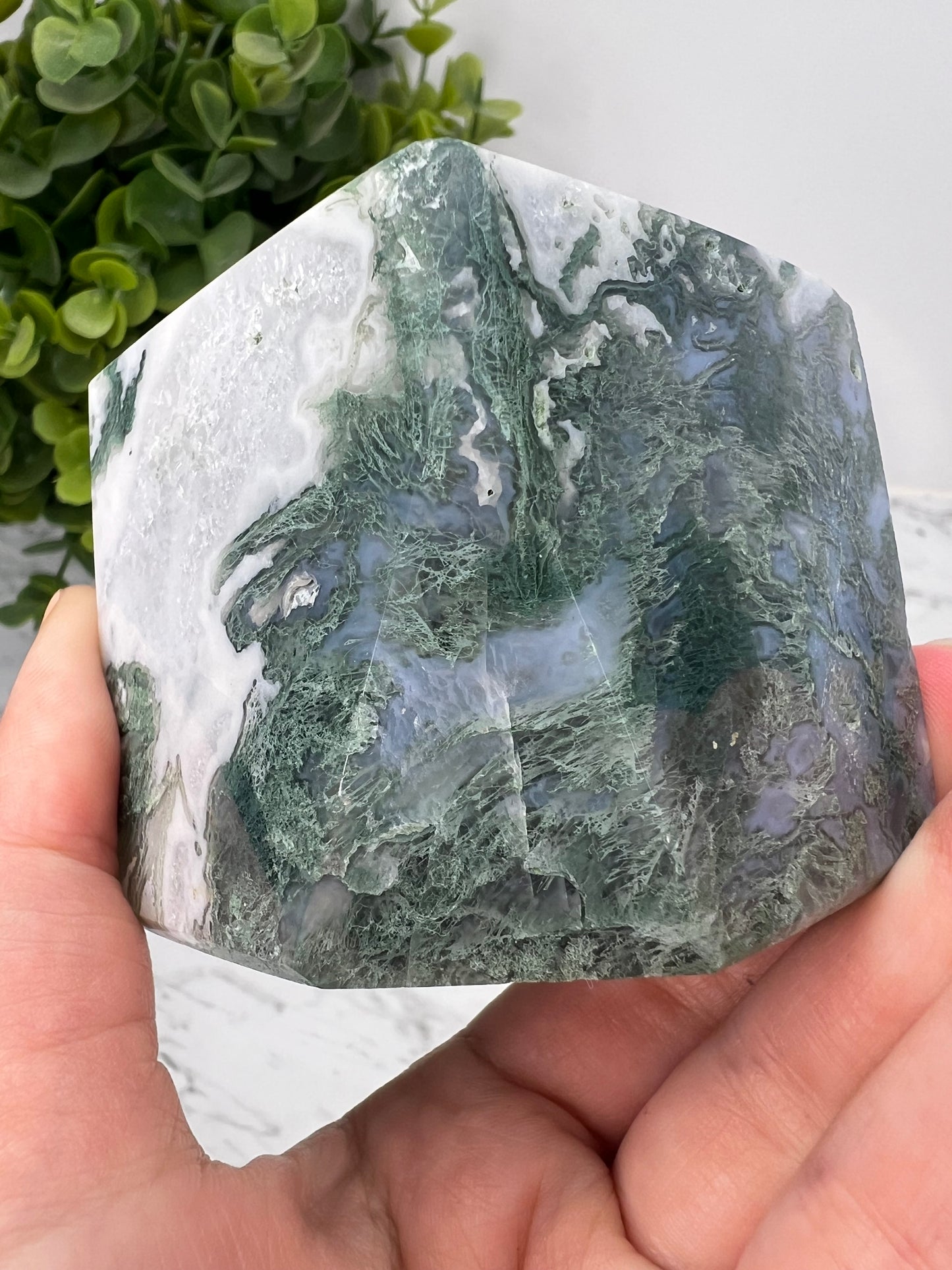 Moss Agate Cube