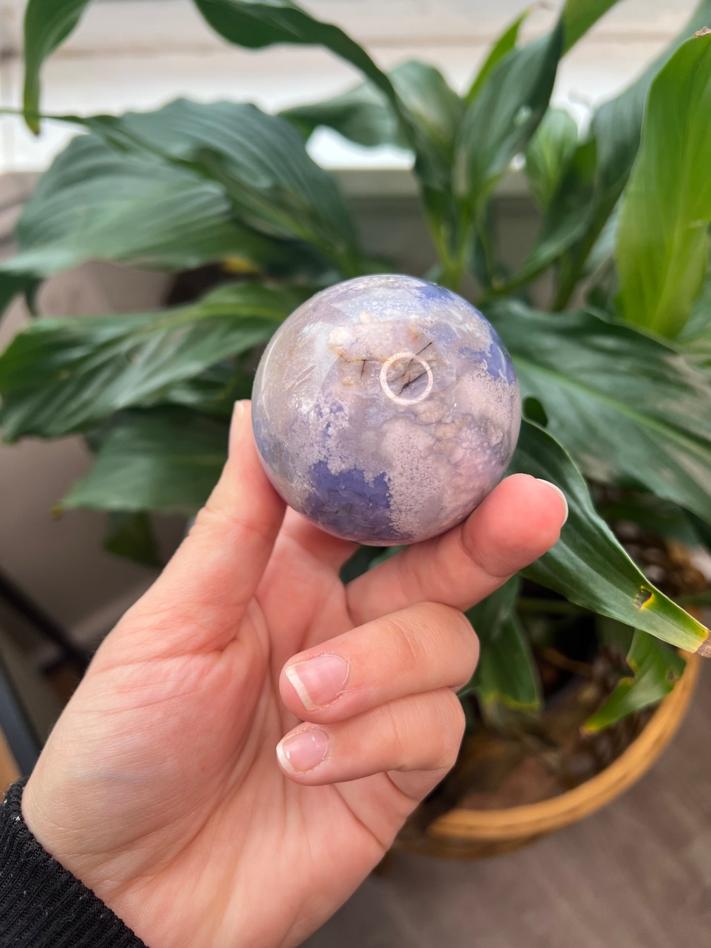 Blue Flower Agate Sphere