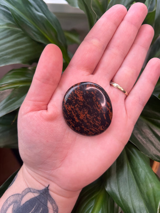 Mahogany Obsidian Palm Stone