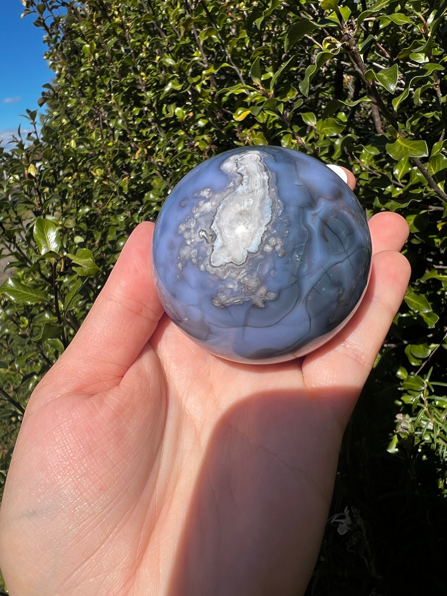 Blue Flower Agate Sphere