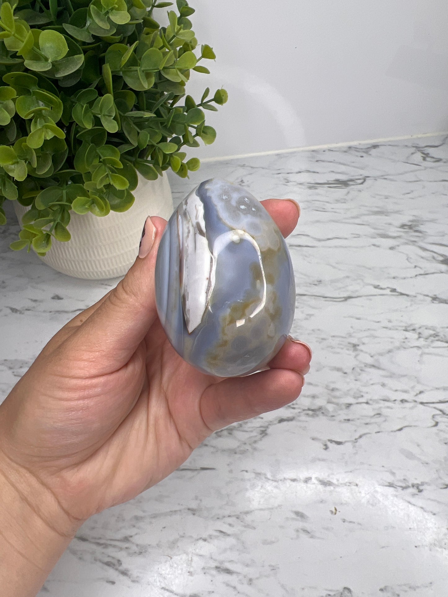 Druzy Agate Egg Carving