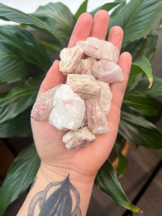 Pink Tourmaline in Quartz Rough