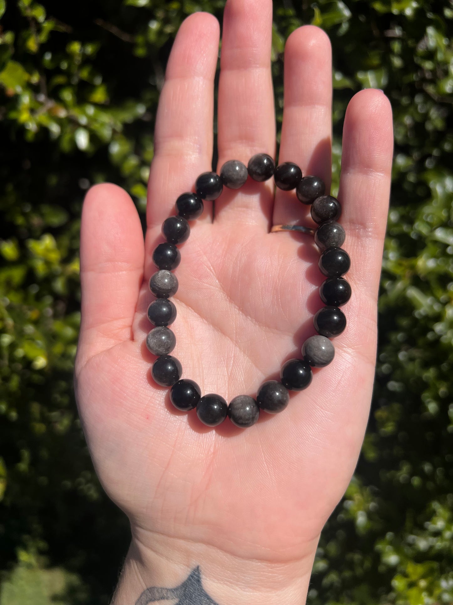 Silver Sheen Obsidian Bracelet