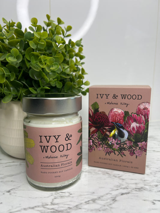 Australian Florals-Ivy & Wood Soy Candle 250g