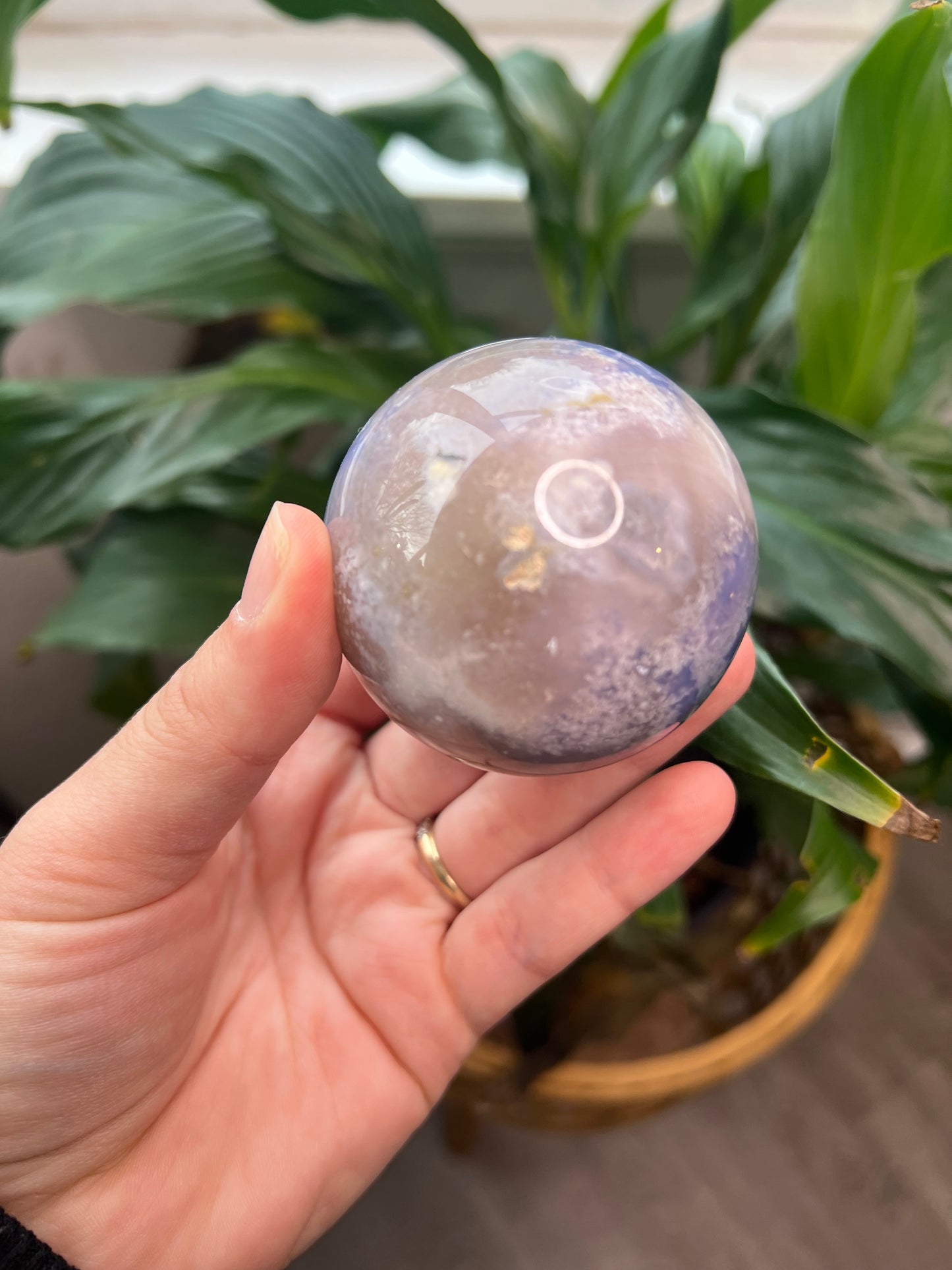 Blue Flower Agate Sphere