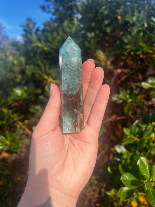 Smokey Amazonite Tower + Carnelian