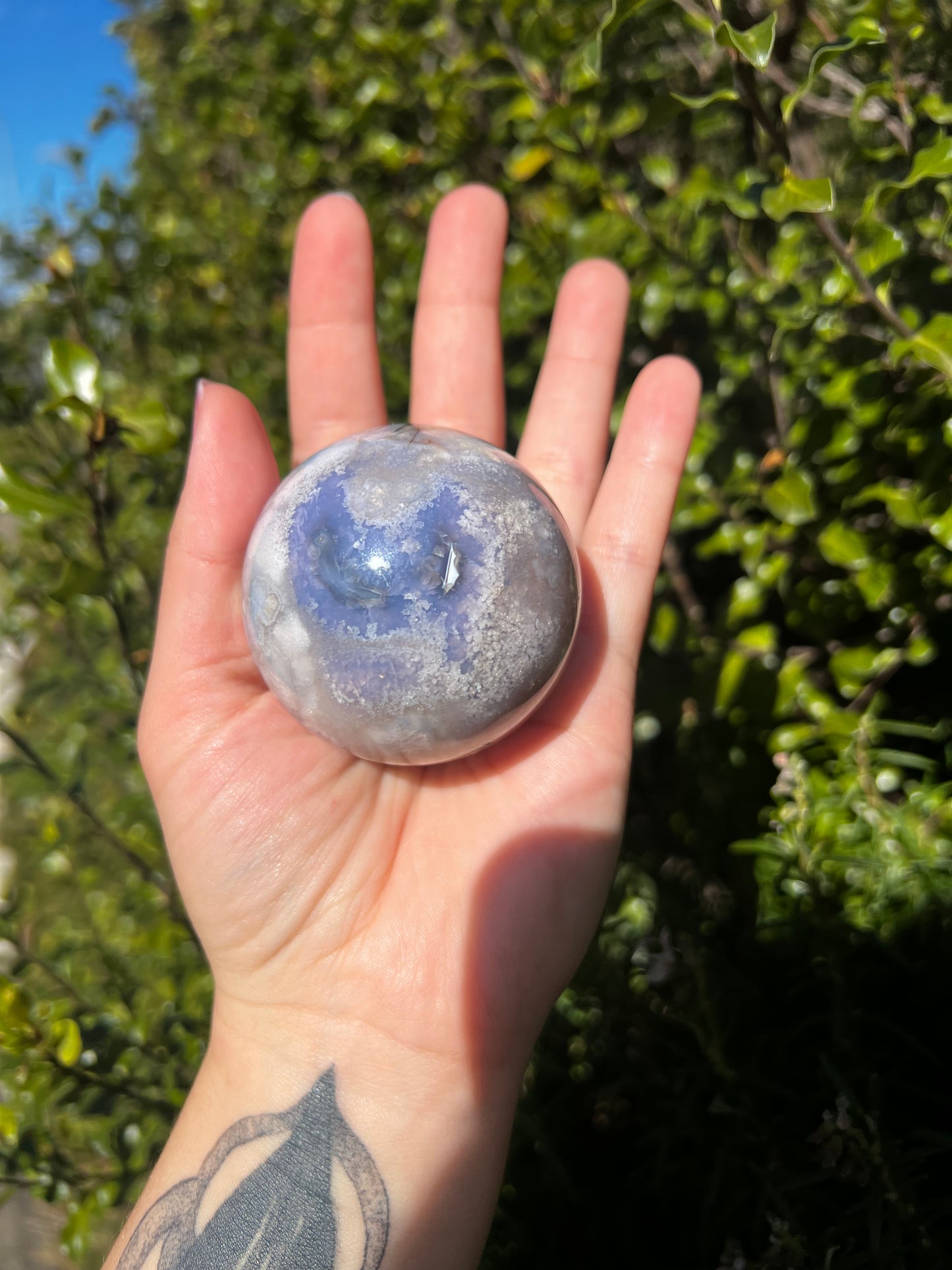 Blue Flower Agate Sphere