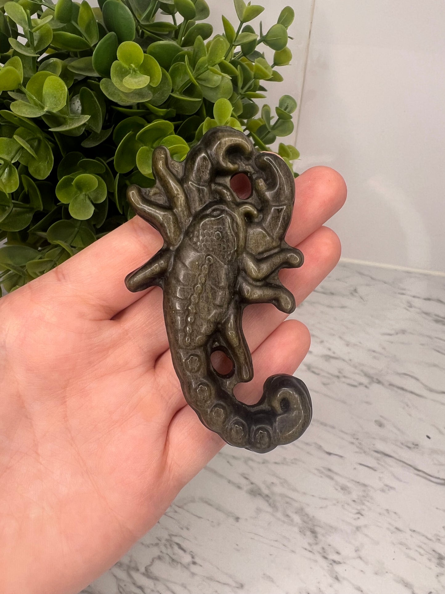 Gold Sheen Obsidian Scorpion