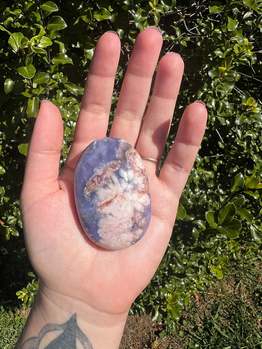 Blue Flower Agate Palmstone
