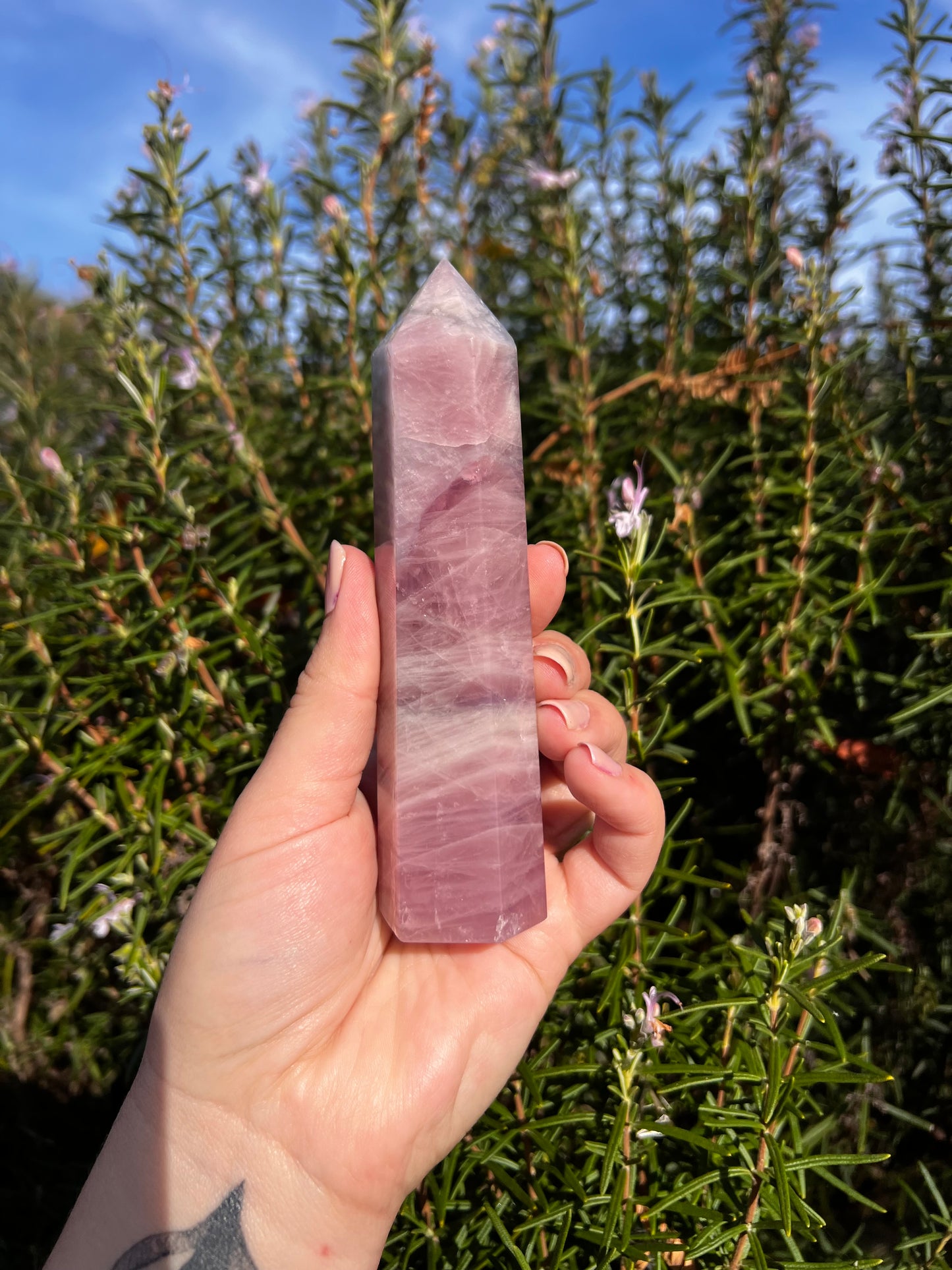 Lavender Rose Quartz Tower