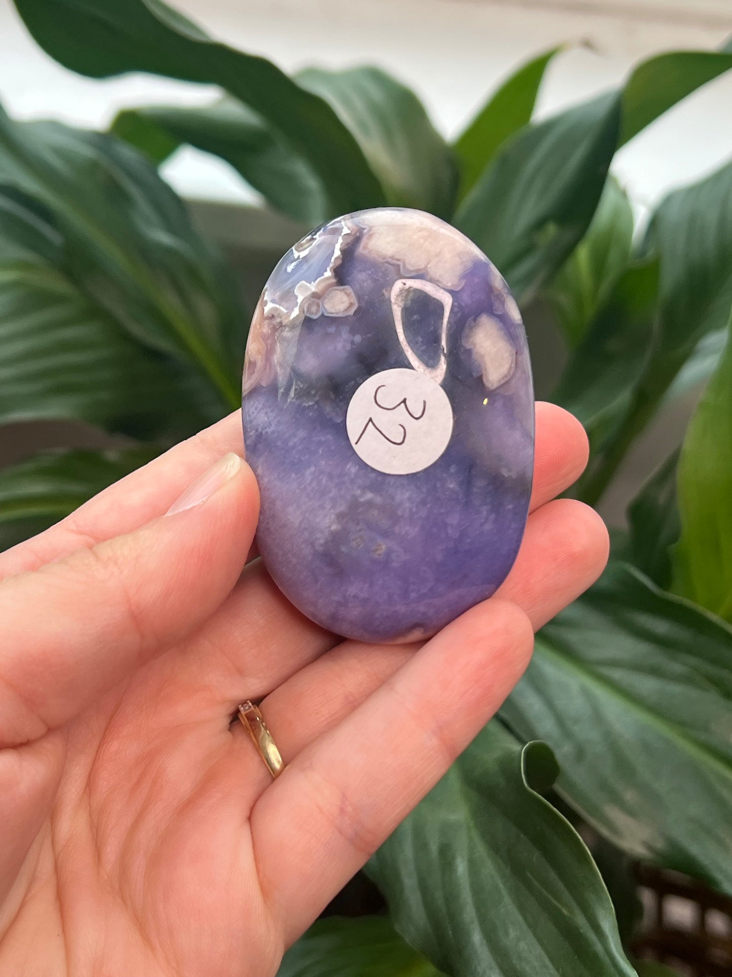 Blue Flower Agate Palmstone