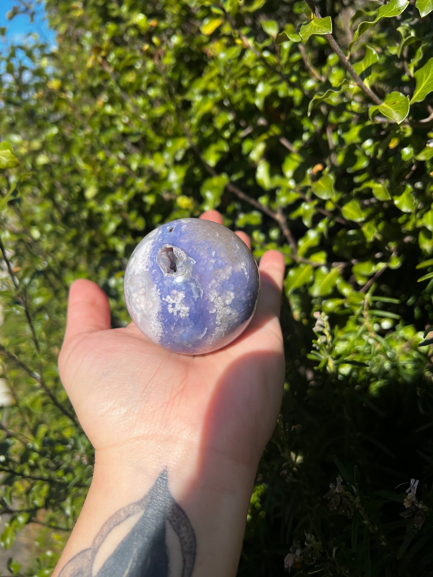 Blue Flower Agate Sphere
