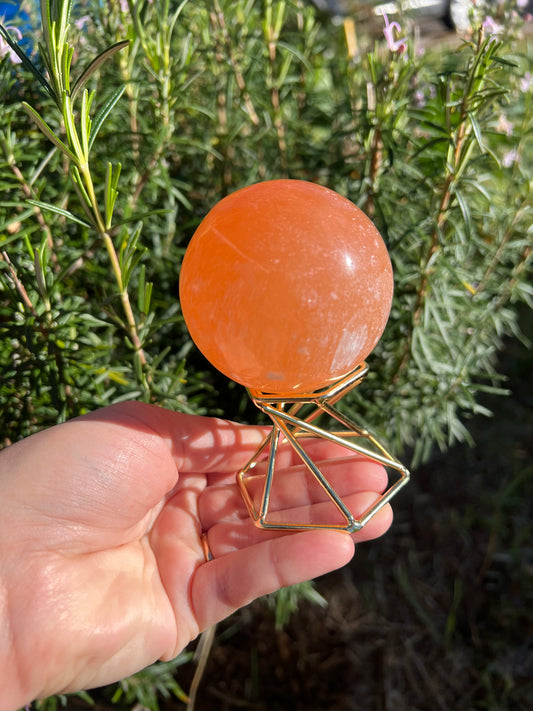 Peach Selenite (Satin Spar) Sphere