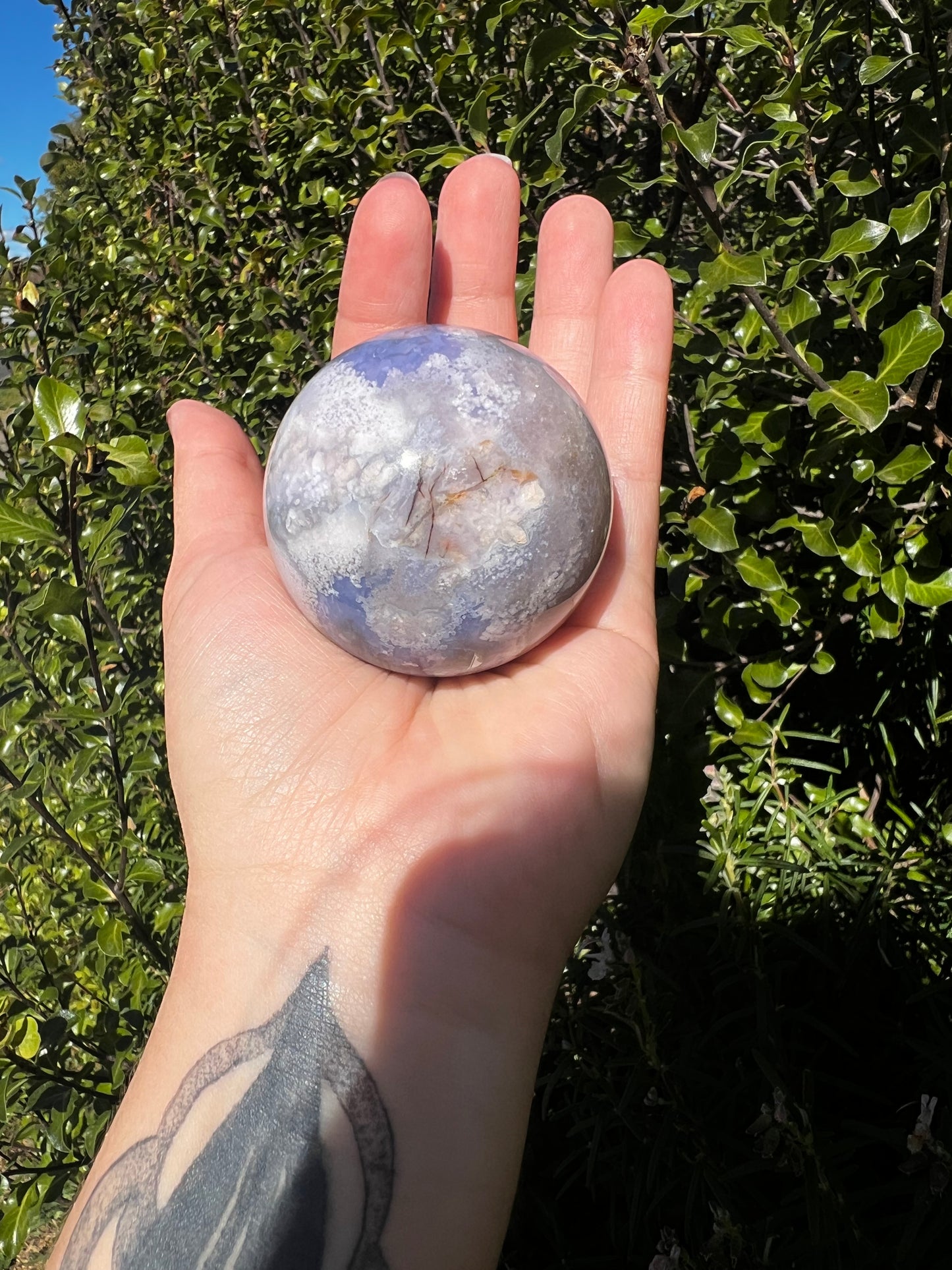 Blue Flower Agate Sphere