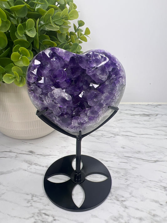 Amethyst & Agate Heart