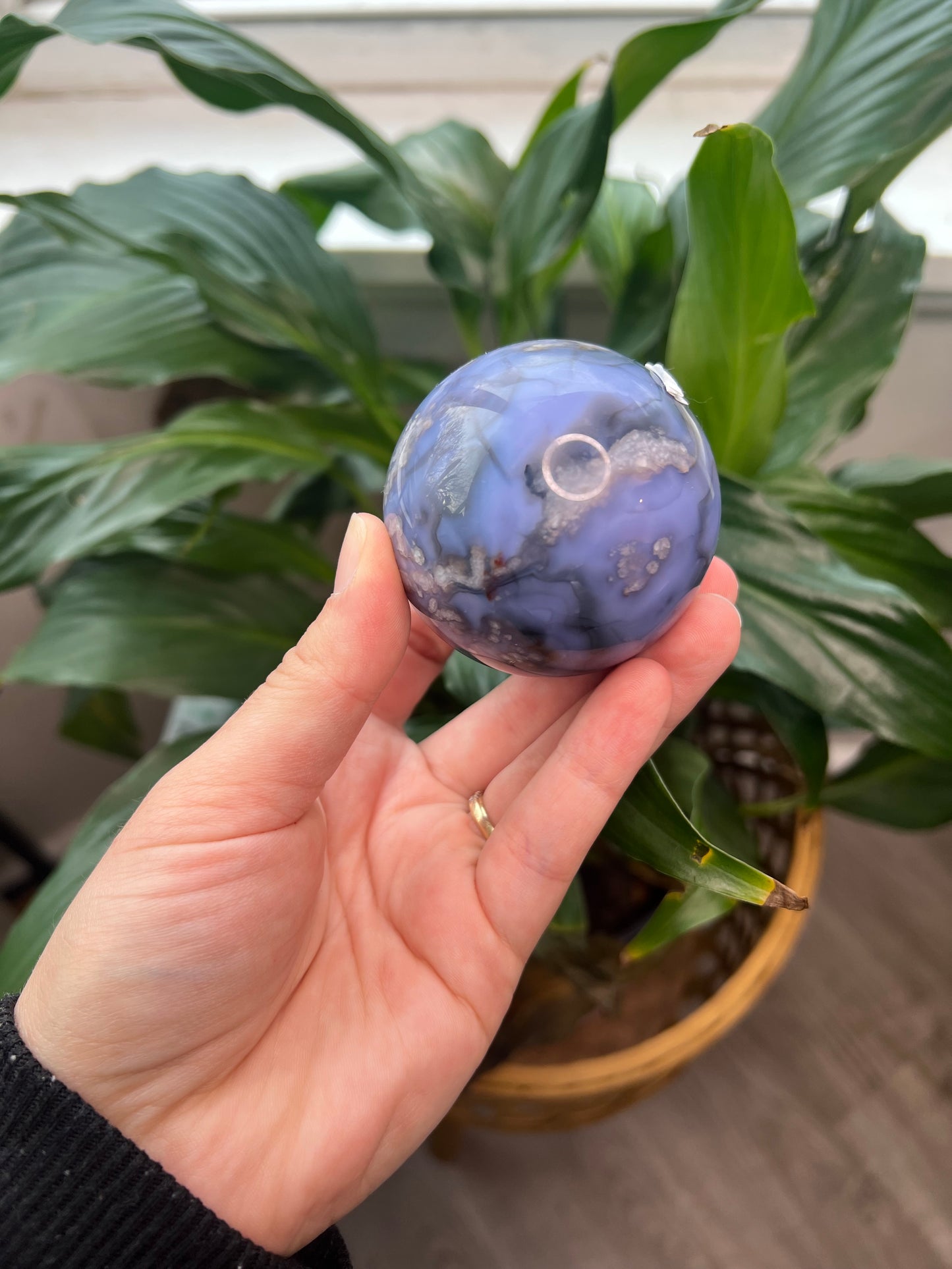 Blue Flower Agate Sphere