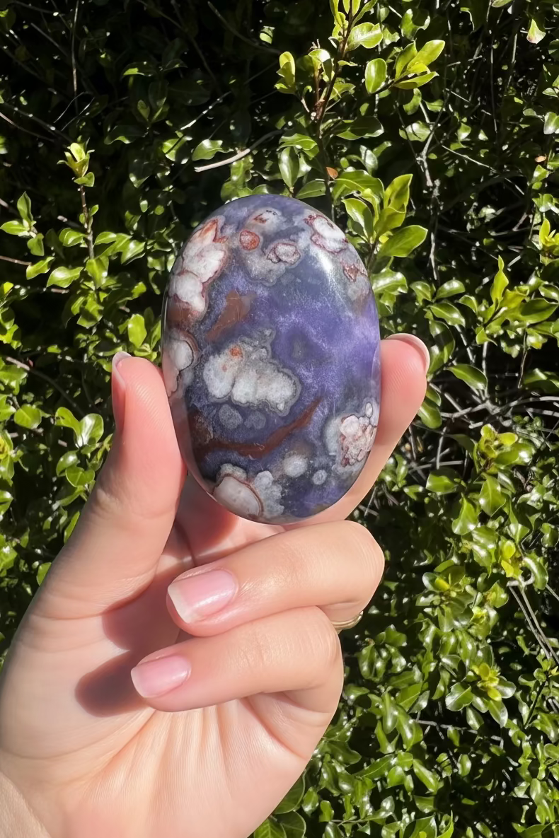 Blue Flower Agate Palmstone