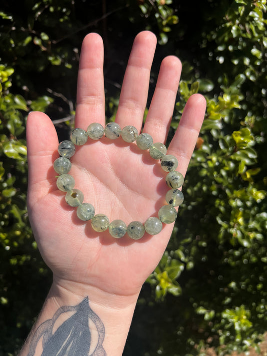 Prehnite + Epidote Inclusions Bracelet